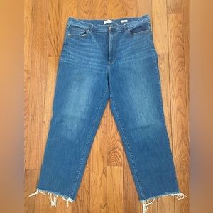 High rise cropped jeans